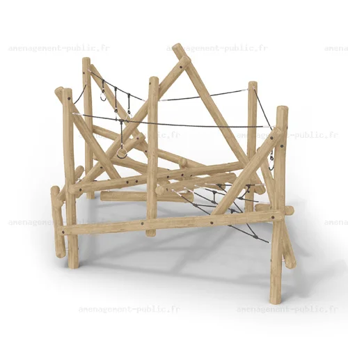 Structure pour aires de jeux extérieures en bois de robinier